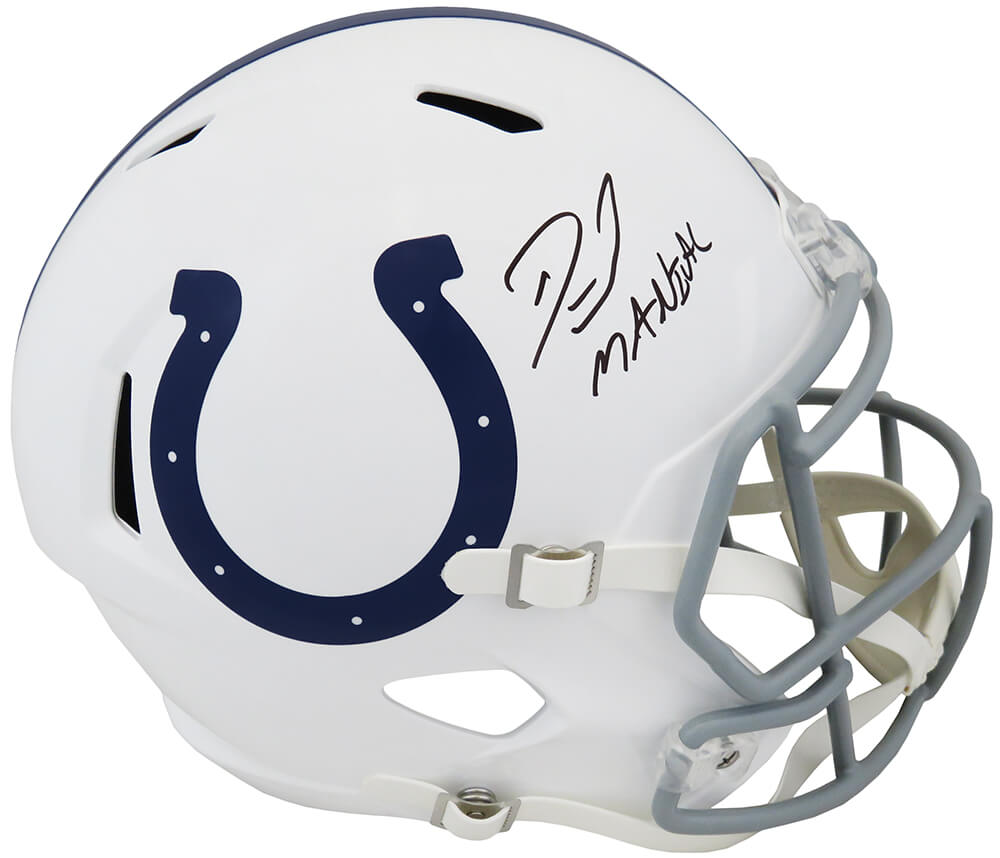 Darius Leonard Signed Indianapolis Colts Riddell Full Size Speed Replica Helmet w/Maniac - LEOREP306 - Darius Leonard Signed Indianapolis Colts Riddell Full Size Speed Replica Helmet w/Maniac product image