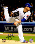 Jon Lester Signed Chicago Cubs 2016 World Series Pitching Action 8x10 Photo - LES08P100 - Jon Lester Signed Chicago Cubs 2016 World Series Pitching Action 8x10 Photo product image