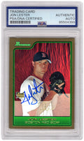 Jon Lester Signed Boston Red Sox 2006 Bowman Draft Gold Rookie Baseball Card #BDP22 - (PSA Encapsulated) - LESCAR105 - Jon Lester Signed Boston Red Sox 2006 Bowman Draft Gold Rookie Baseball Card #BDP22 - (PSA Encapsulated) product image