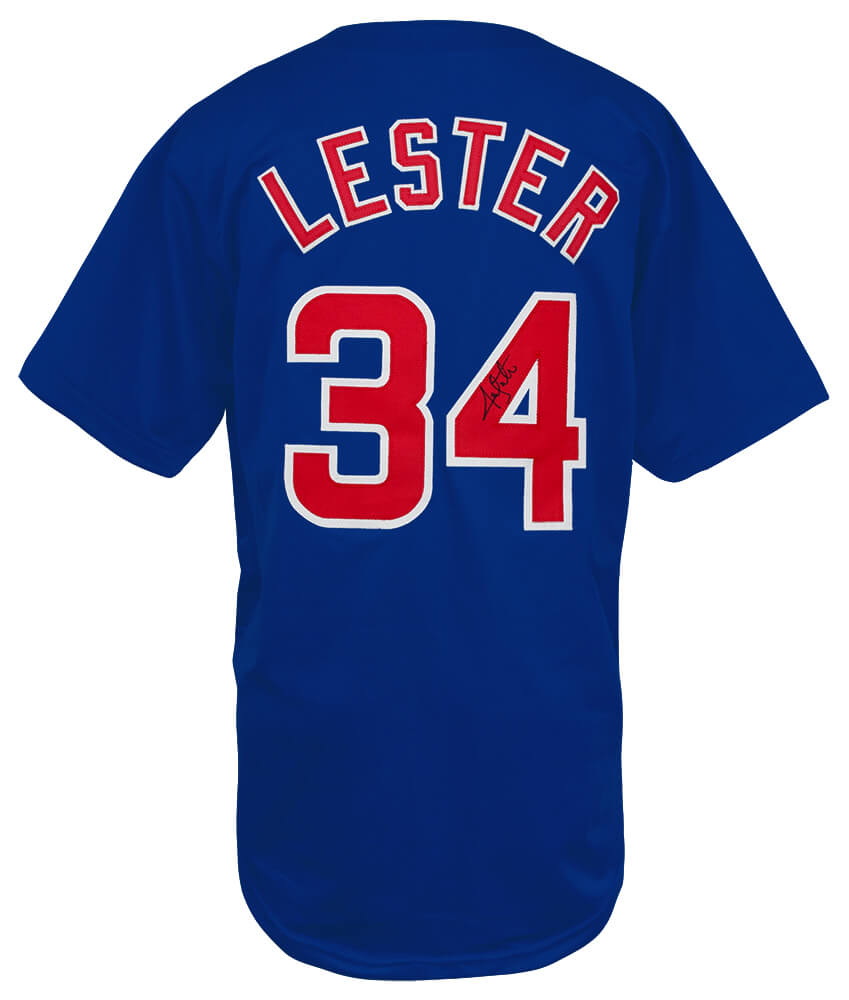Jon Lester Signed Blue Custom Baseball Jersey - LESJRY105 - Jon Lester Signed Blue Custom Baseball Jersey product image