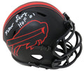 Marv Levy Signed Buffalo Bills Eclipse Black Matte Riddell Speed Mini Helmet w/HOF'01 - LEVMIN302 - Marv Levy Signed Buffalo Bills Eclipse Black Matte Riddell Speed Mini Helmet w/HOF'01 product image