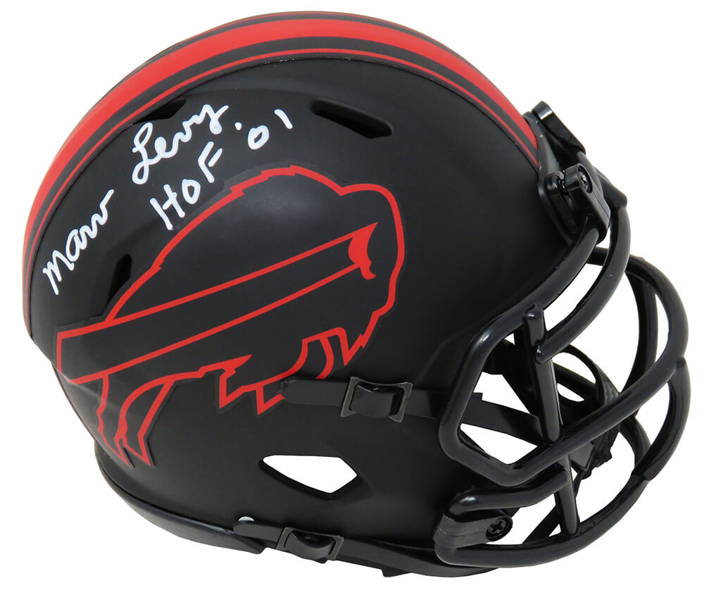 Marv Levy Signed Buffalo Bills Eclipse Black Matte Riddell Speed Mini Helmet w/HOF'01 - LEVMIN302 - Marv Levy Signed Buffalo Bills Eclipse Black Matte Riddell Speed Mini Helmet w/HOF'01 product image