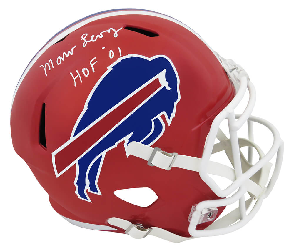 Marv Levy Signed Buffalo Bills Throwback Riddell Full Size Speed Replica Helmet w/HOF'01 - LEVREP302 - Marv Levy Signed Buffalo Bills Throwback Riddell Full Size Speed Replica Helmet w/HOF'01 product image