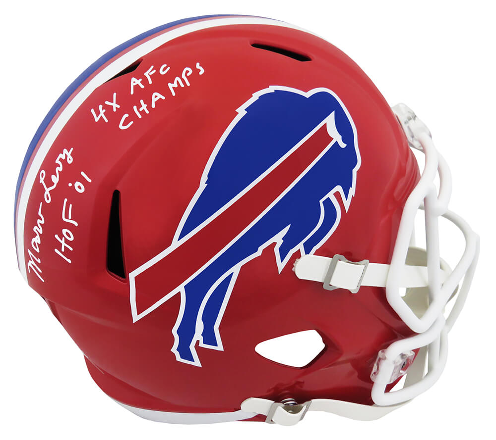 Marv Levy Signed Buffalo Bills Throwback Riddell Full Size Speed Replica Helmet w/HOF'01, 4x AFC Champs - LEVREP303 - Marv Levy Signed Buffalo Bills Throwback Riddell Full Size Speed Replica Helmet w/HOF'01, 4x AFC Champs product image