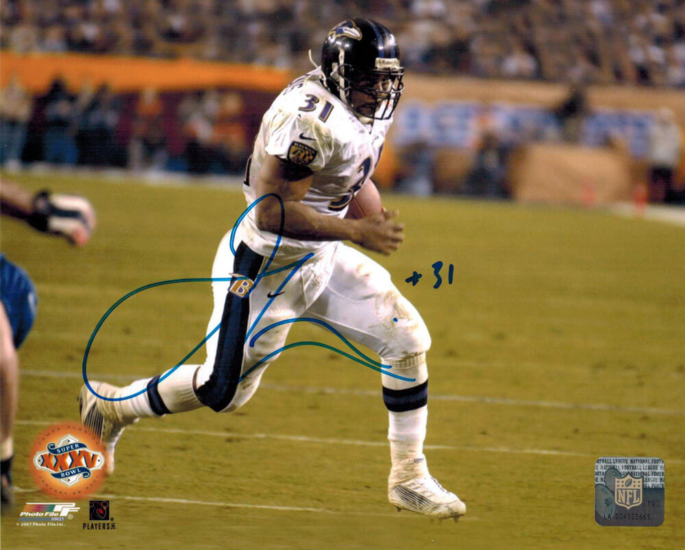 Jamal Lewis Signed Ravens Super Bowl XXXV Touchdown 8x10 Photo - LEW08P301 - Jamal Lewis Signed Ravens Super Bowl XXXV Touchdown 8x10 Photo product image