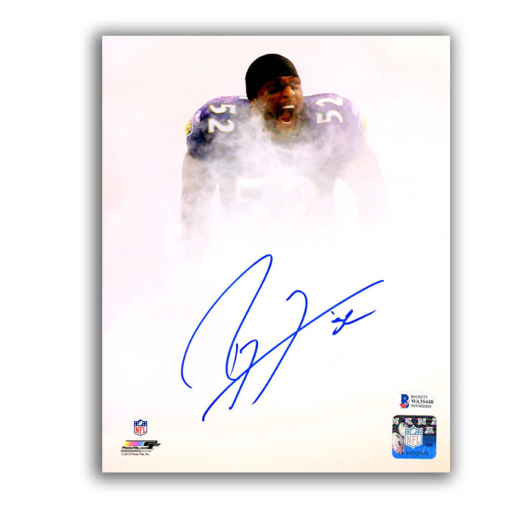 Ray Lewis Signed Baltimore Ravens Smoke 8x10 Photo (Beckett) - LEW08P321 - Ray Lewis Signed Baltimore Ravens Smoke 8x10 Photo (Beckett) product image