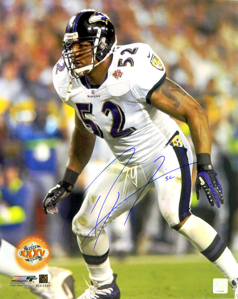 Ray Lewis Signed Ravens Super Bowl Action 16x20 Photo - LEW16P300 - Ray Lewis Signed Ravens Super Bowl Action 16x20 Photo product image