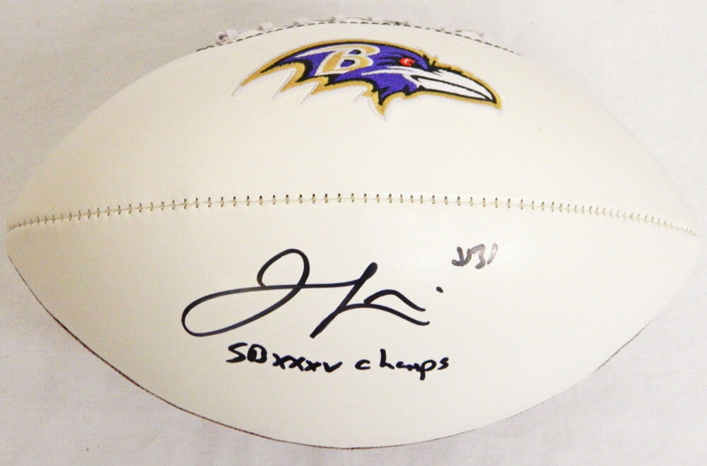 Jamal Lewis Signed Ravens Logo Football w/SB XXXV Champs - LEWFTB300 - Jamal Lewis Signed Ravens Logo Football w/SB XXXV Champs product image