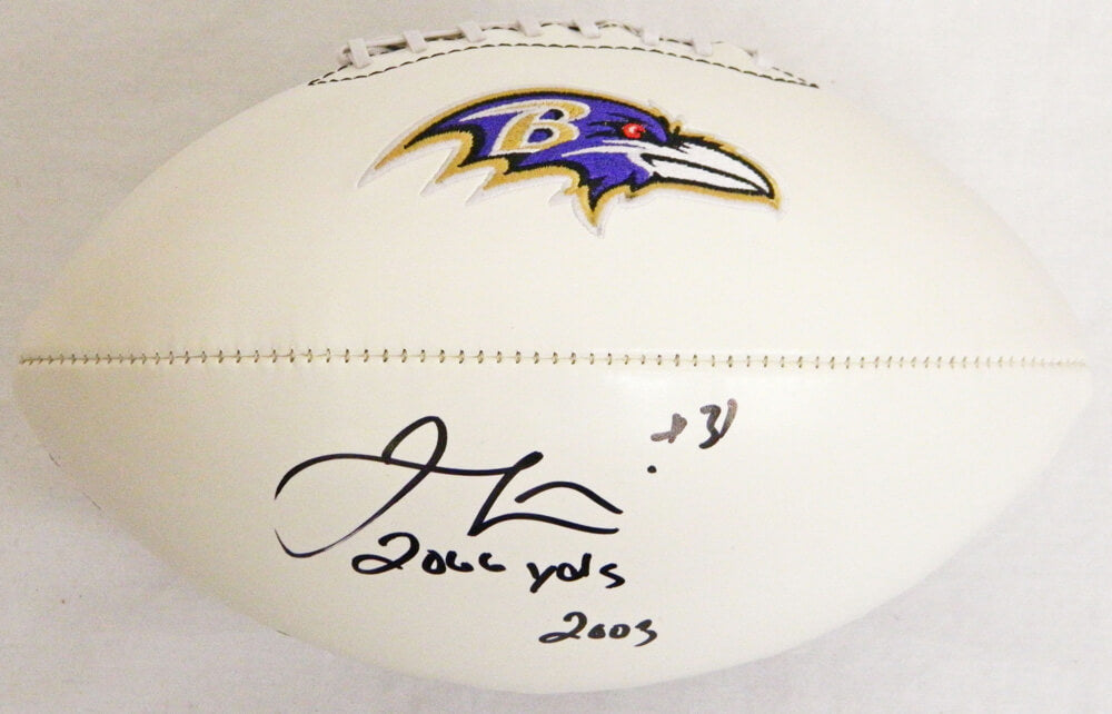 Jamal Lewis Signed Ravens Logo Football w/2066 Yards 2003 - LEWFTB301 - Jamal Lewis Signed Ravens Logo Football w/2066 Yards 2003 product image