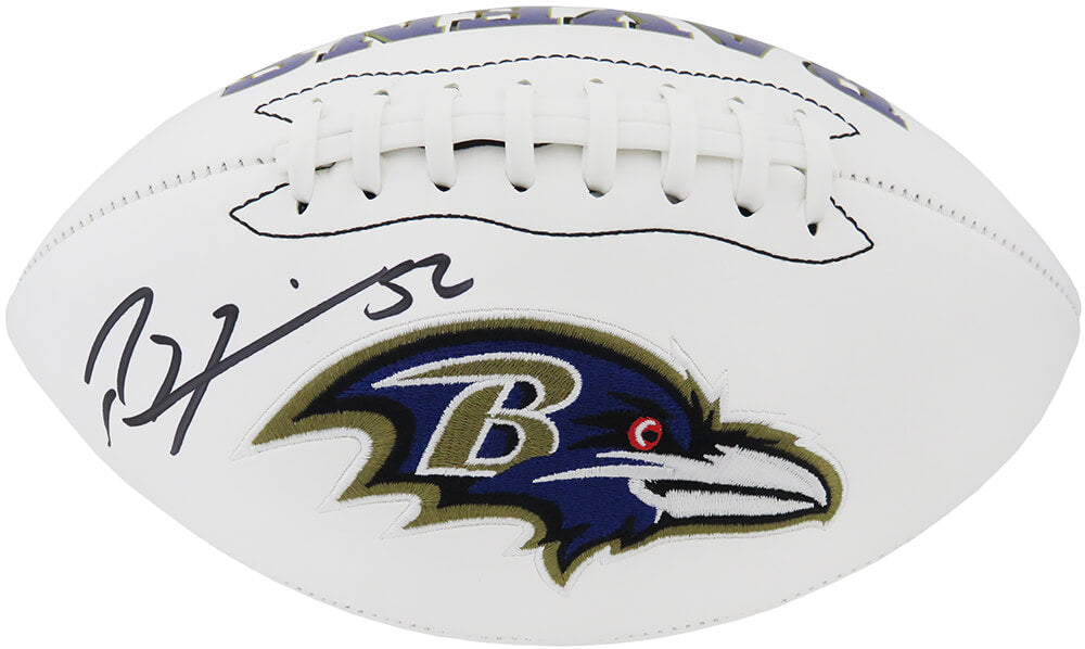 Ray Lewis Signed Baltimore Ravens Jarden White Logo Football - LEWFTB305 - Ray Lewis Signed Baltimore Ravens Jarden White Logo Football product image