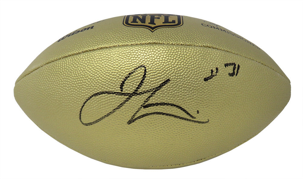 Jamal Lewis Signed Wilson Duke Gold Metallic NFL Full Size Replica Football - LEWFTB315 - Jamal Lewis Signed Wilson Duke Gold Metallic NFL Full Size Replica Football product image
