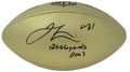 Jamal Lewis Signed Wilson Duke Gold Metallic NFL Full Size Replica Football w/2,066 Yards 2003 - LEWFTB316 - Jamal Lewis Signed Wilson Duke Gold Metallic NFL Full Size Replica Football w/2,066 Yards 2003 product image