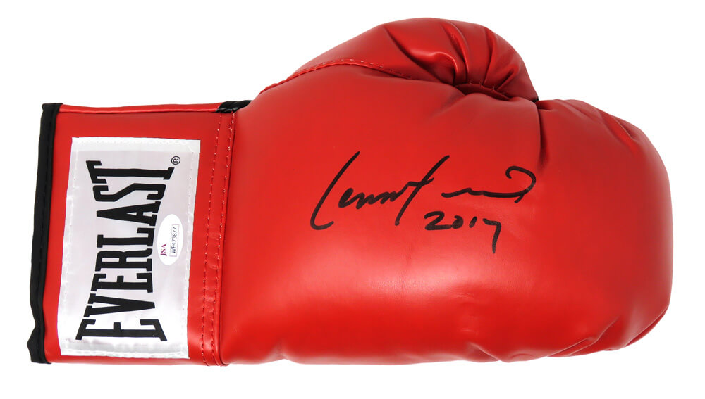 Lennox Lewis Signed Everlast Red Boxing Glove - LEWGLV500 - Lennox Lewis Signed Everlast Red Boxing Glove product image