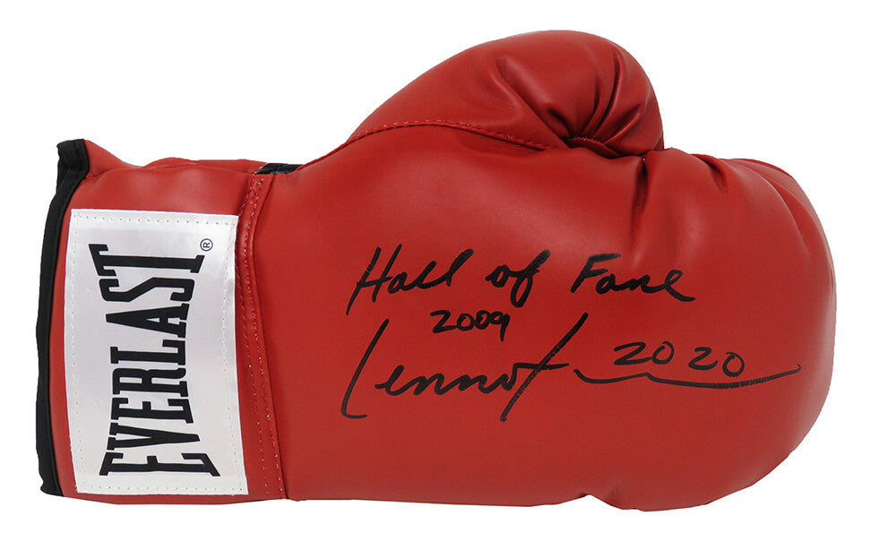 Lennox Lewis Signed Everlast Red Boxing Glove w/Hall of Fame 2009 - LEWGLV502 - Lennox Lewis Signed Everlast Red Boxing Glove w/Hall of Fame 2009 product image