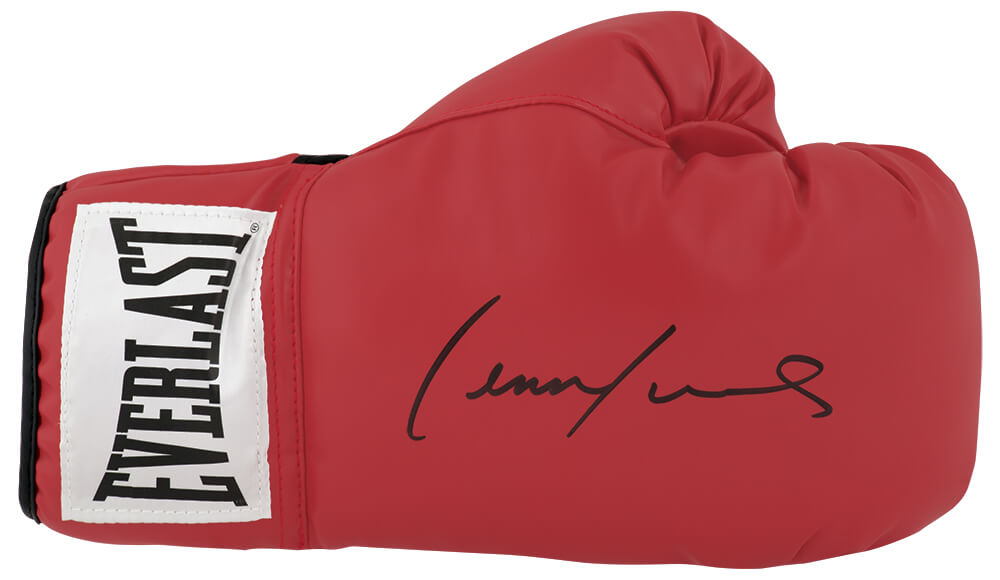 Lennox Lewis Signed Everlast Red Full Size Boxing Glove - LEWGLV505 - Lennox Lewis Signed Everlast Red Full Size Boxing Glove product image