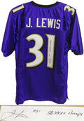 Jamal Lewis Signed Purple Custom Jersey w/SB XXXV Champs - LEWJRY304 - Jamal Lewis Signed Purple Custom Jersey w/SB XXXV Champs product image