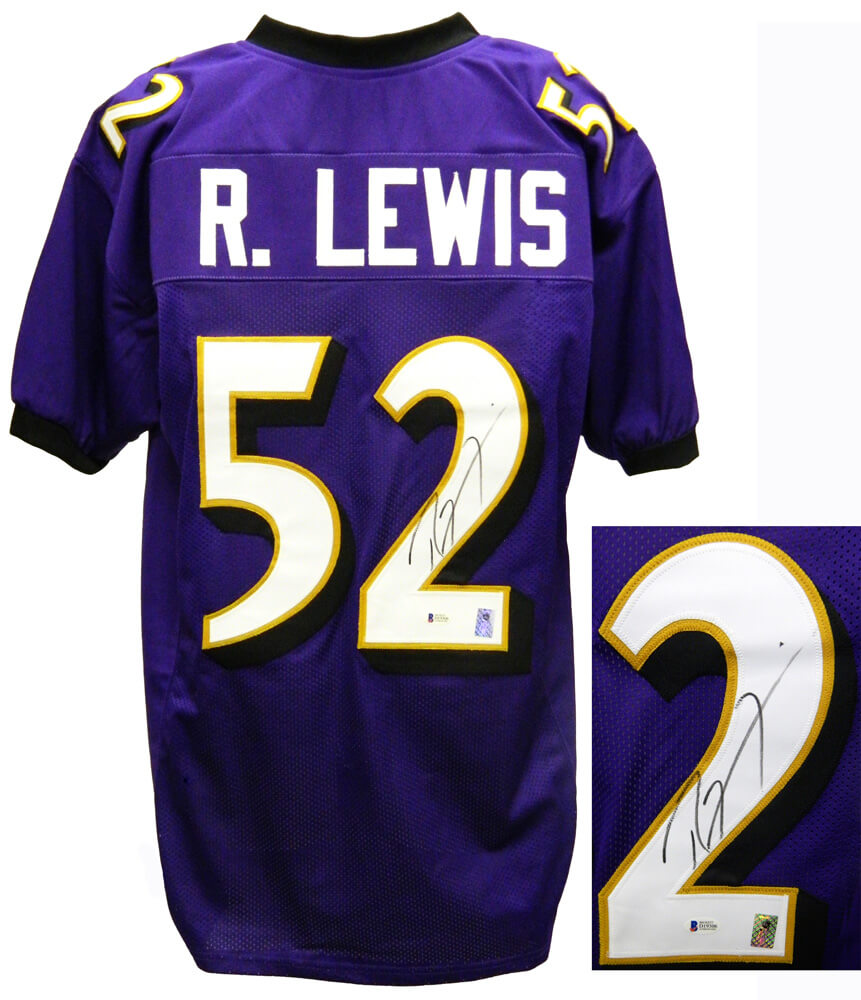 Ray Lewis Signed Purple Custom Football Jersey (Beckett) - LEWJRY308 - Ray Lewis Signed Purple Custom Football Jersey (Beckett) product image