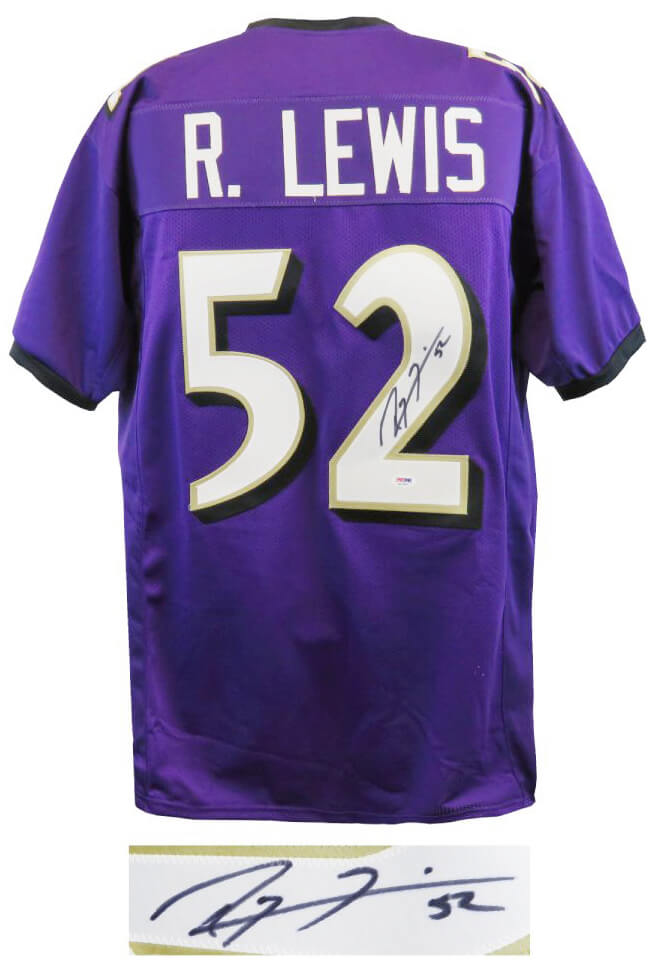 Ray Lewis Signed Purple Custom Football Jersey (PSA) - LEWJRY310 - Ray Lewis Signed Purple Custom Football Jersey (PSA) product image