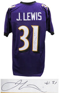 Jamal Lewis Signed Purple Custom Football Jersey - LEWJRY320 - Jamal Lewis Signed Purple Custom Football Jersey product image