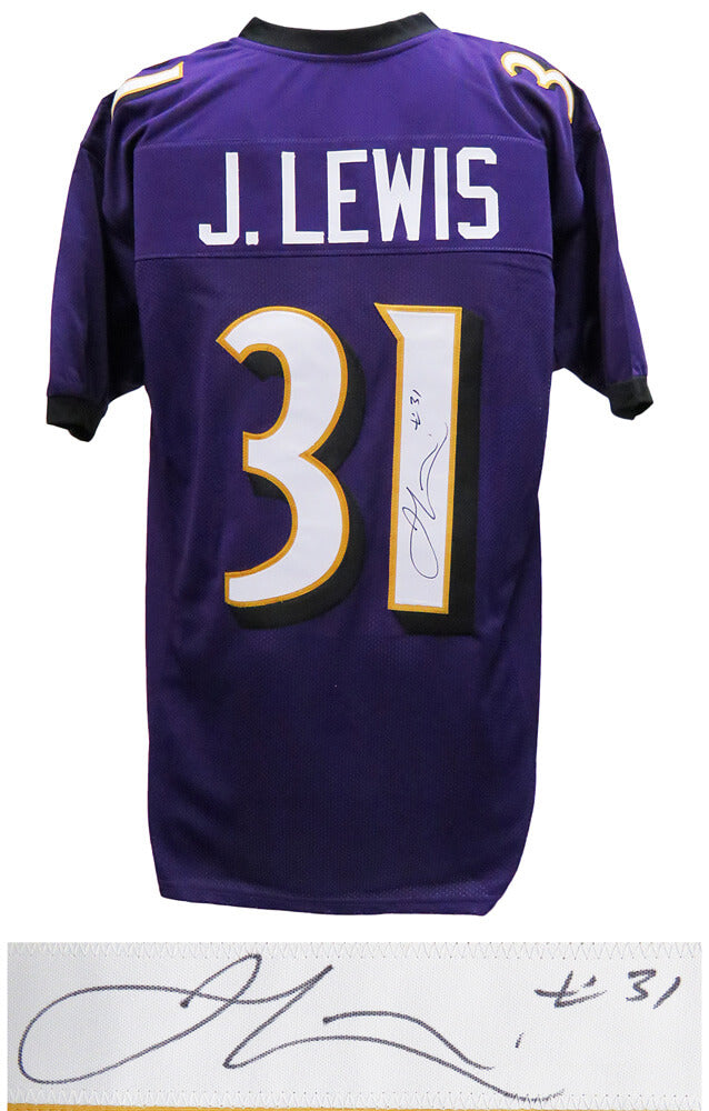Jamal Lewis Signed Purple Custom Football Jersey - LEWJRY320 - Jamal Lewis Signed Purple Custom Football Jersey product image