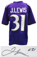 Jamal Lewis Signed Purple Custom Jersey - LEWJRY324 - Jamal Lewis Signed Purple Custom Jersey product image