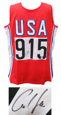 Carl Lewis Signed USA Track & Field Red Custom #915 Jersey (JSA) - LEWJRY500 - Carl Lewis Signed USA Track & Field Red Custom #915 Jersey (JSA) product image