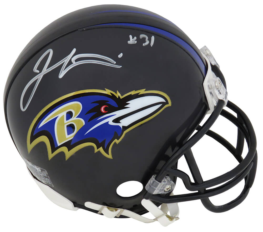Jamal Lewis Signed Ravens Riddell Replica Mini Helmet - LEWMIN302 - Jamal Lewis Signed Ravens Riddell Replica Mini Helmet product image