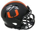 Ray Lewis Signed Miami Hurricanes Eclipse Black Matte Riddell Speed Mini Helmet - LEWMIN307 - Ray Lewis Signed Miami Hurricanes Eclipse Black Matte Riddell Speed Mini Helmet product image