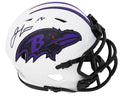 Jamal Lewis Signed Baltimore Ravens Lunar Eclipse White Matte Riddell Speed Mini Helmet - LEWMIN315 - Jamal Lewis Signed Baltimore Ravens Lunar Eclipse White Matte Riddell Speed Mini Helmet product image