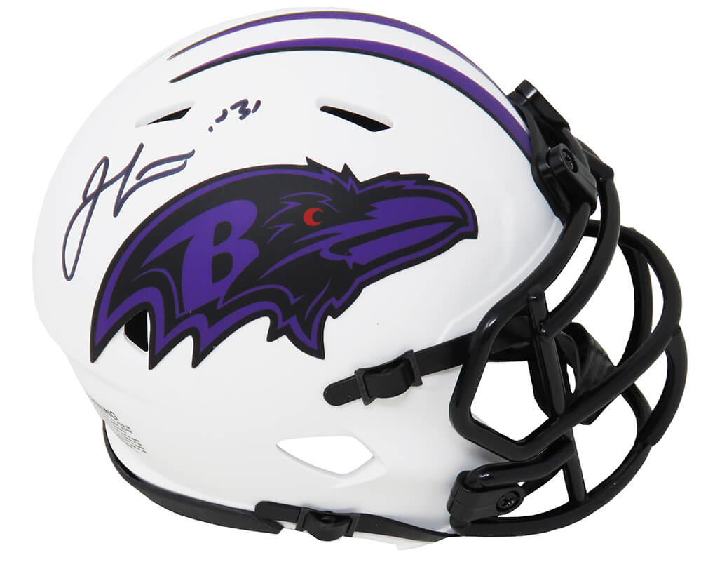 Jamal Lewis Signed Baltimore Ravens Lunar Eclipse White Matte Riddell Speed Mini Helmet - LEWMIN315 - Jamal Lewis Signed Baltimore Ravens Lunar Eclipse White Matte Riddell Speed Mini Helmet product image
