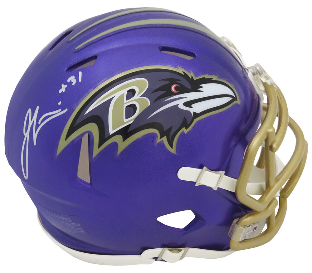 Jamal Lewis Signed Baltimore Ravens FLASH Riddell Speed Mini Helmet - LEWMIN316 - Jamal Lewis Signed Baltimore Ravens FLASH Riddell Speed Mini Helmet product image
