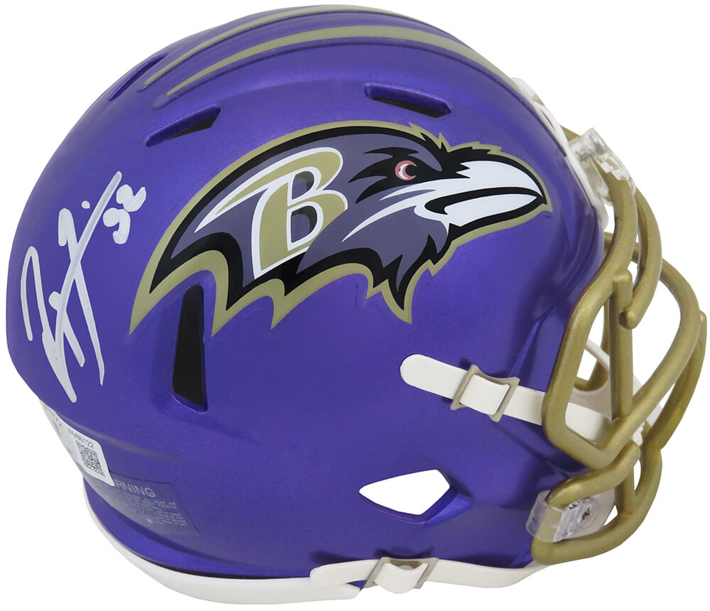 Ray Lewis Signed Baltimore Ravens FLASH Riddell Speed Mini Helmet (Beckett) - LEWMIN330 - Ray Lewis Signed Baltimore Ravens FLASH Riddell Speed Mini Helmet (Beckett) product image