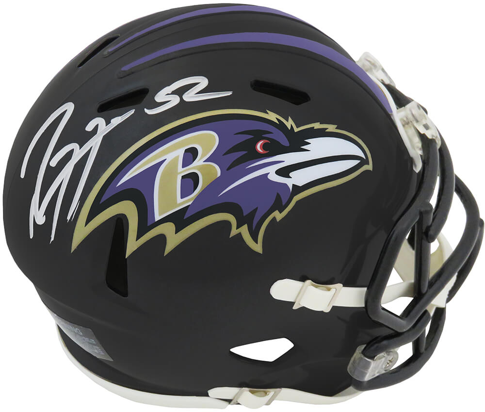 Ray Lewis Signed Baltimore Ravens Riddell Speed Mini Helmet - LEWMIN331 - Ray Lewis Signed Baltimore Ravens Riddell Speed Mini Helmet product image