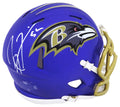 Ray Lewis Signed Baltimore Ravens FLASH Riddell Speed Mini Helmet - (White Ink) - LEWMIN332 - Ray Lewis Signed Baltimore Ravens FLASH Riddell Speed Mini Helmet - (White Ink) product image