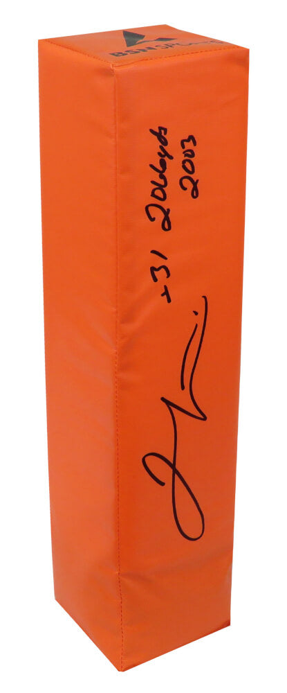 Jamal Lewis Signed Orange Endzone Football Pylon w/2066 Yds 2003 - LEWPYL301 - Jamal Lewis Signed Orange Endzone Football Pylon w/2066 Yds 2003 product image