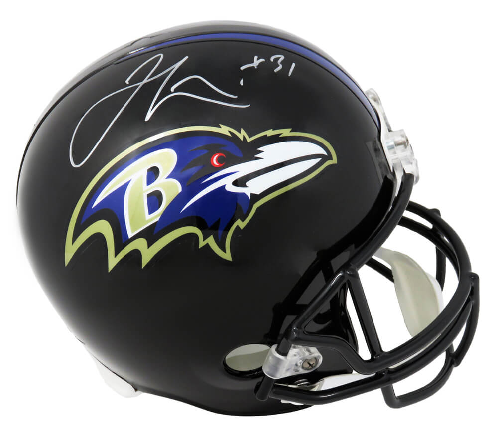 Jamal Lewis Signed Baltimore Ravens Riddell Full-Size Replica Helmet - LEWREP303 - Jamal Lewis Signed Baltimore Ravens Riddell Full-Size Replica Helmet product image