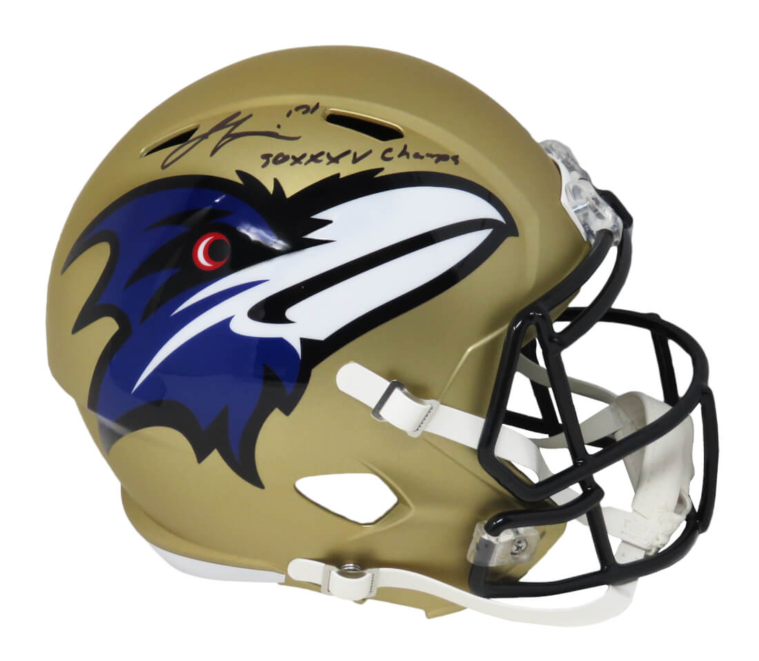 Jamal Lewis Signed Baltimore Ravens AMP Alternate Series Riddell Full Size Speed Replica Helmet w/SB XXXV Champs - LEWREP307 - Jamal Lewis Signed Baltimore Ravens AMP Alternate Series Riddell Full Size Speed Replica Helmet w/SB XXXV Champs product image