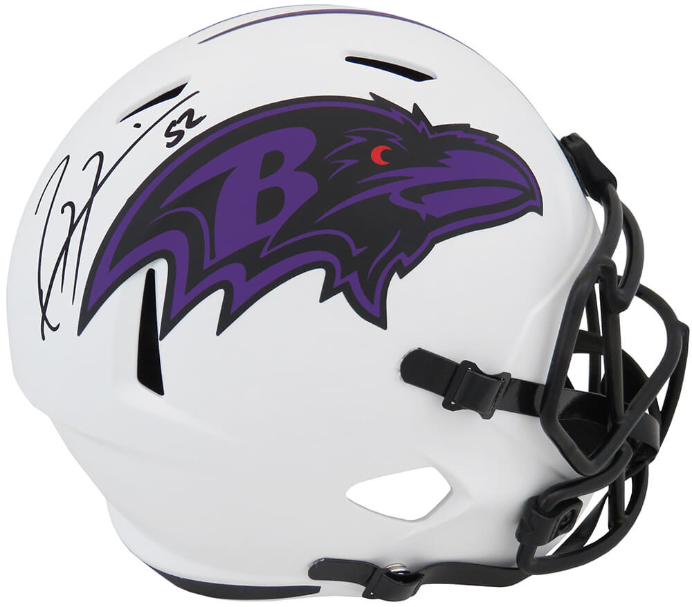 Ray Lewis Signed Baltimore Ravens Lunar Eclipse White Matte Riddell Full Size Speed Replica Helmet - LEWREP316 - Ray Lewis Signed Baltimore Ravens Lunar Eclipse White Matte Riddell Full Size Speed Replica Helmet product image