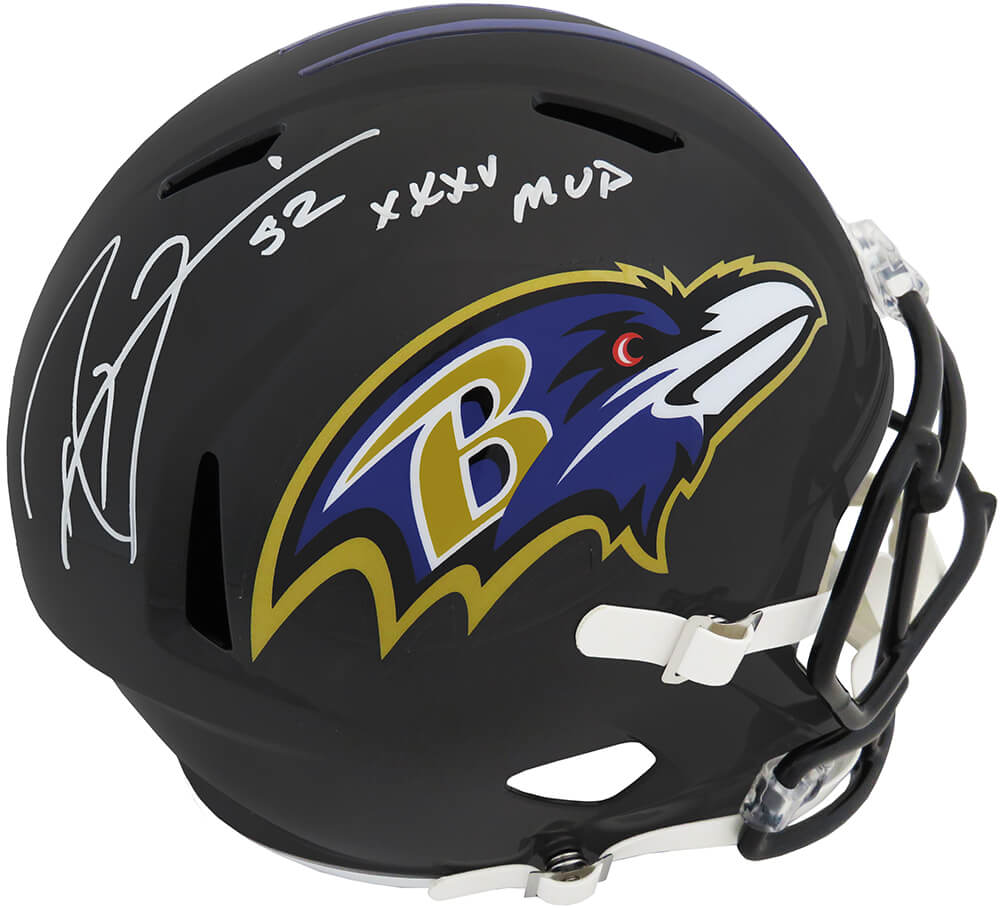 Ray Lewis Signed Baltimore Ravens Riddell Full Size Speed Replica Helmet w/SB XXXV MVP - LEWREP317 - Ray Lewis Signed Baltimore Ravens Riddell Full Size Speed Replica Helmet w/SB XXXV MVP product image