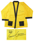 Lennox Lewis Signed Yellow Boxing Robe - LEWROB501 - Lennox Lewis Signed Yellow Boxing Robe product image