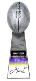 Jamal Lewis Signed Football World Champion 15 Inch Replica Silver Trophy - LEWTRO300 - Jamal Lewis Signed Football World Champion 15 Inch Replica Silver Trophy product image