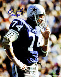 Bob Lilly Signed Cowboys Blue Jersey Close Up 8x10 Photo w/HOF'80 - LIL08P302 - Bob Lilly Signed Cowboys Blue Jersey Close Up 8x10 Photo w/HOF'80 product image
