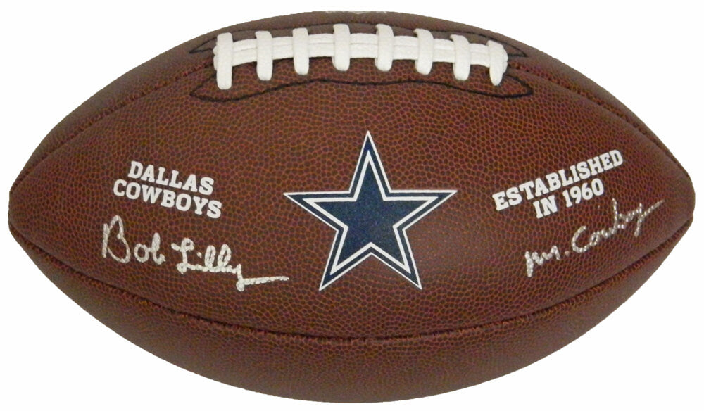 Bob Lilly Signed Dallas Cowboys NFL Logo Wilson Football w/Mr Cowboy - LILFTB304 - Bob Lilly Signed Dallas Cowboys NFL Logo Wilson Football w/Mr Cowboy product image