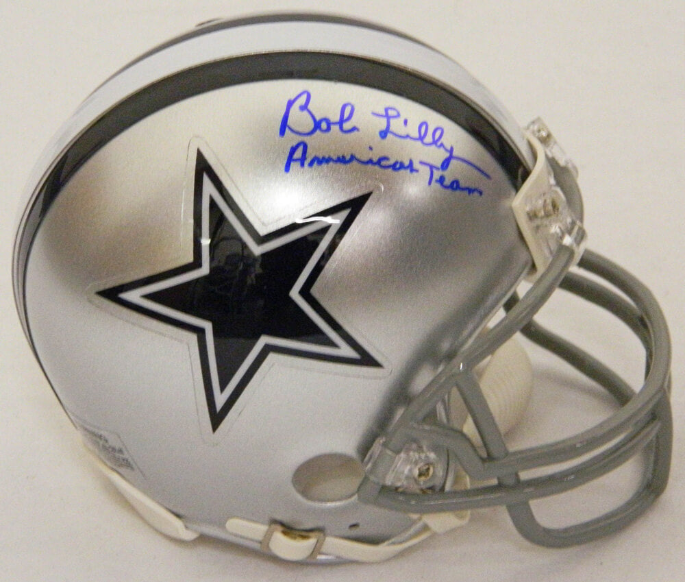 Bob Lilly Signed Cowboys Riddell Mini Helmet w/America's Team - LILMIN302 - Bob Lilly Signed Cowboys Riddell Mini Helmet w/America's Team product image