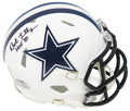Bob Lilly Signed Dallas Cowboys Flat White Matte Riddell Speed Mini Helmet w/HOF'80 - LILMIN307 - Bob Lilly Signed Dallas Cowboys Flat White Matte Riddell Speed Mini Helmet w/HOF'80 product image