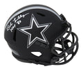 Bob Lilly Signed Dallas Cowboys Eclipse Black Matte Riddell Speed Mini Helmet w/HOF'80 - LILMIN310 - Bob Lilly Signed Dallas Cowboys Eclipse Black Matte Riddell Speed Mini Helmet w/HOF'80 product image