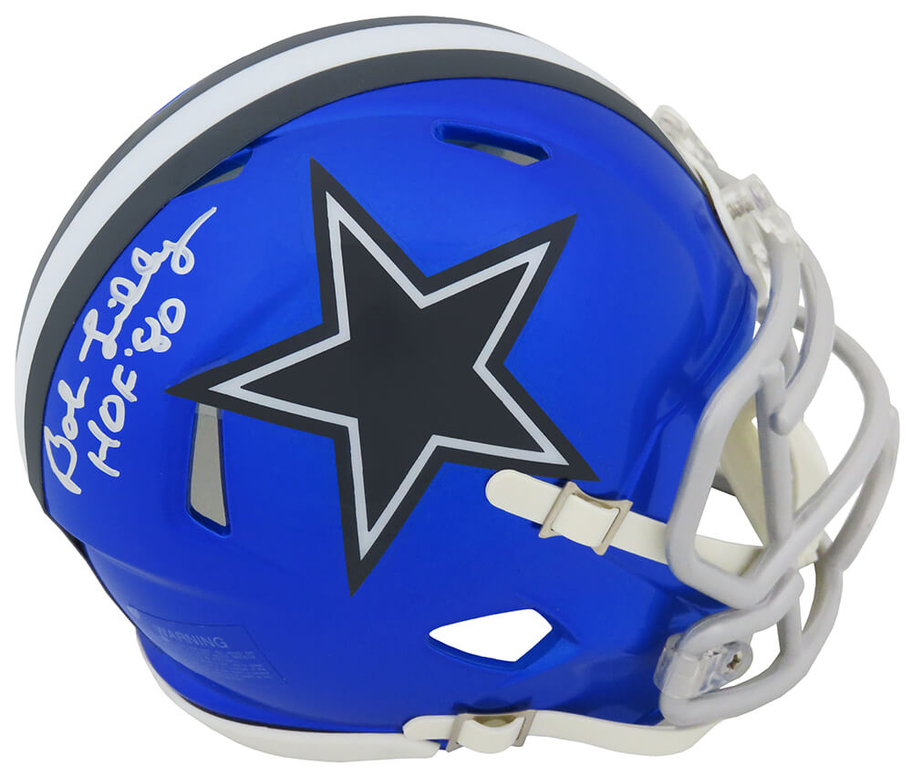 Bob Lilly Signed Dallas Cowboys FLASH Riddell Speed Mini Helmet w/HOF'80 - LILMIN311 - Bob Lilly Signed Dallas Cowboys FLASH Riddell Speed Mini Helmet w/HOF'80 product image