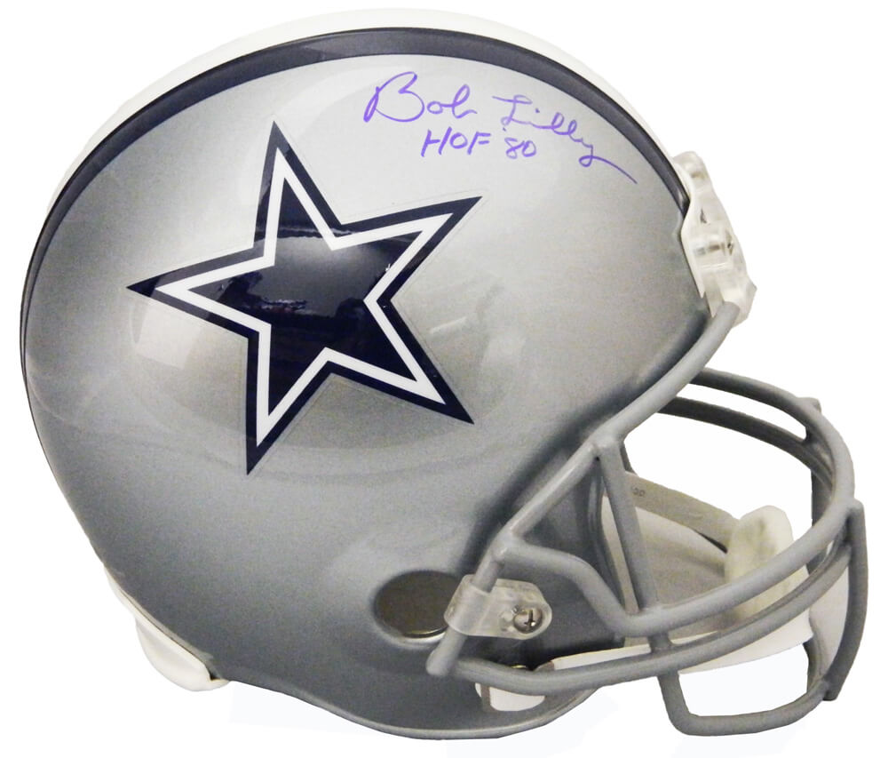 Bob Lilly Signed Dallas Cowboys Riddell Full Size Replica Helmet w/HOF'80 - LILREP301 - Bob Lilly Signed Dallas Cowboys Riddell Full Size Replica Helmet w/HOF'80 product image