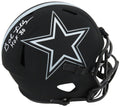 Bob Lilly Signed Dallas Cowboys Eclipse Black Matte Riddell Full Size Speed Replica Helmet w/HOF'80 - LILREP311 - Bob Lilly Signed Dallas Cowboys Eclipse Black Matte Riddell Full Size Speed Replica Helmet w/HOF'80 product image