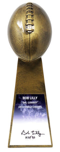 Bob Lilly Signed Football World Champion 15 Inch Replica Gold Trophy w/HOF'80 - LILTRO301 - Bob Lilly Signed Football World Champion 15 Inch Replica Gold Trophy w/HOF'80 product image